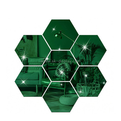 Custom acrylic wall DIY hexagon mirror stickers MA-256