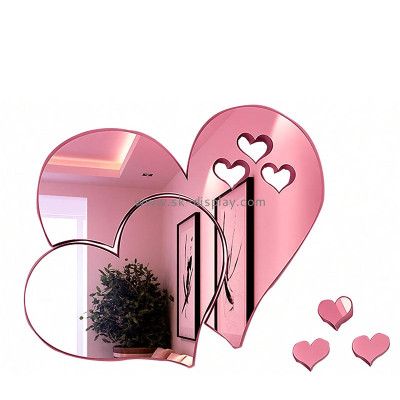 Custom acrylic wall 3D heart mirror stickers MA-257